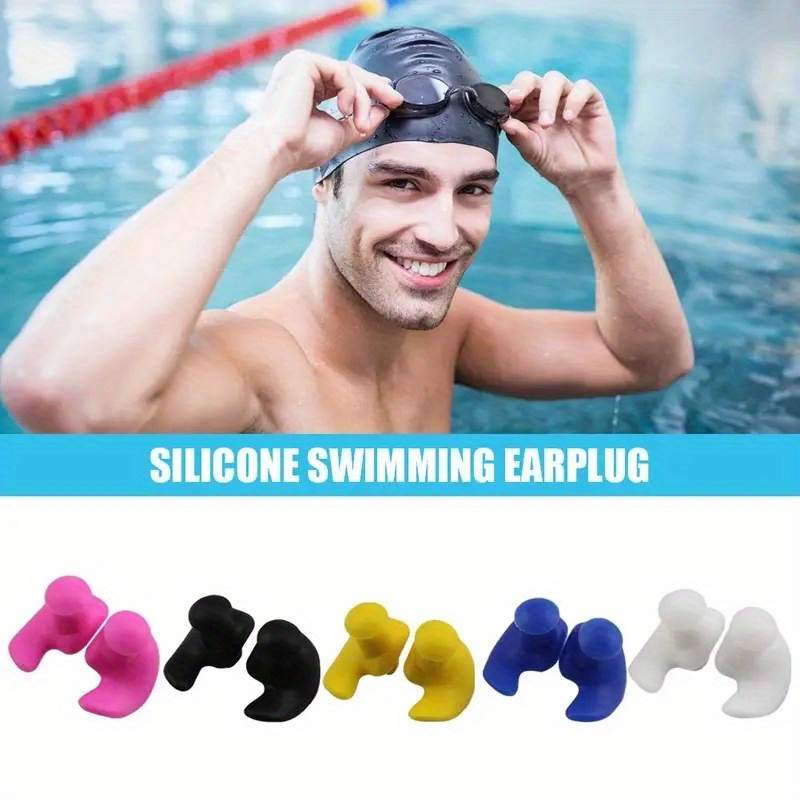 

1 Pair Waterproof Silicone Soft Earplugs, Portable Durable Swimming Earplugs