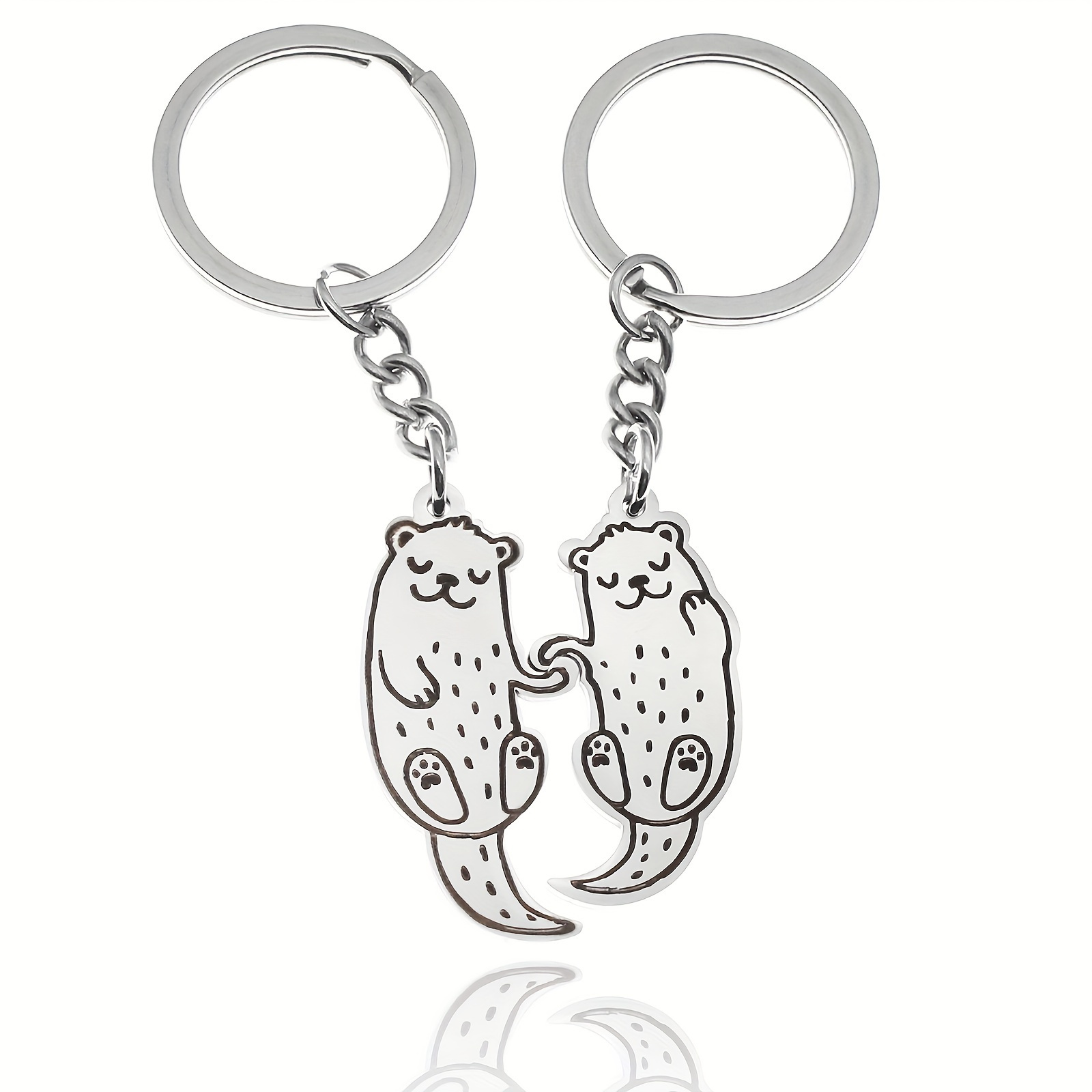 1pair Cute Otter Keychain For Men Pendants Additions For Best Friend