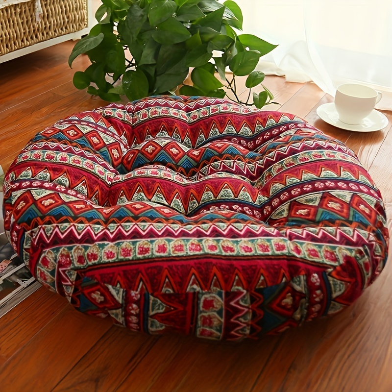 Image of 1pc Thickened Round Cushion, And Futon Bay Window Cushion Floor Pillow, Tatami Yoga Mat Meditation Cushion For Living Room Bedroom Home Decor