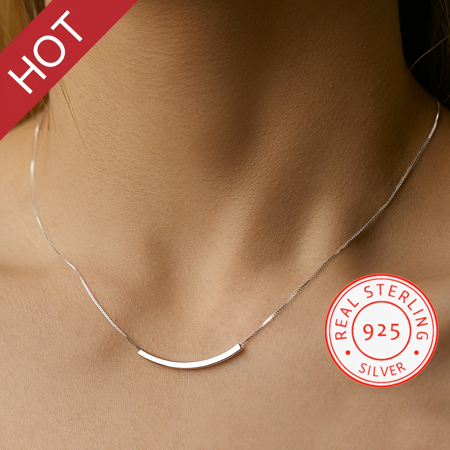 TEMU 925 Sterling Pendant Chic Minimalist Necklace For & Gifts