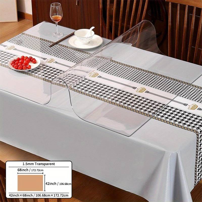 Royhom Protezione Tavolo Trasparente 81x152 Cm - Spessore 2 Mm, Tappetino Per Scrivania E Cucina