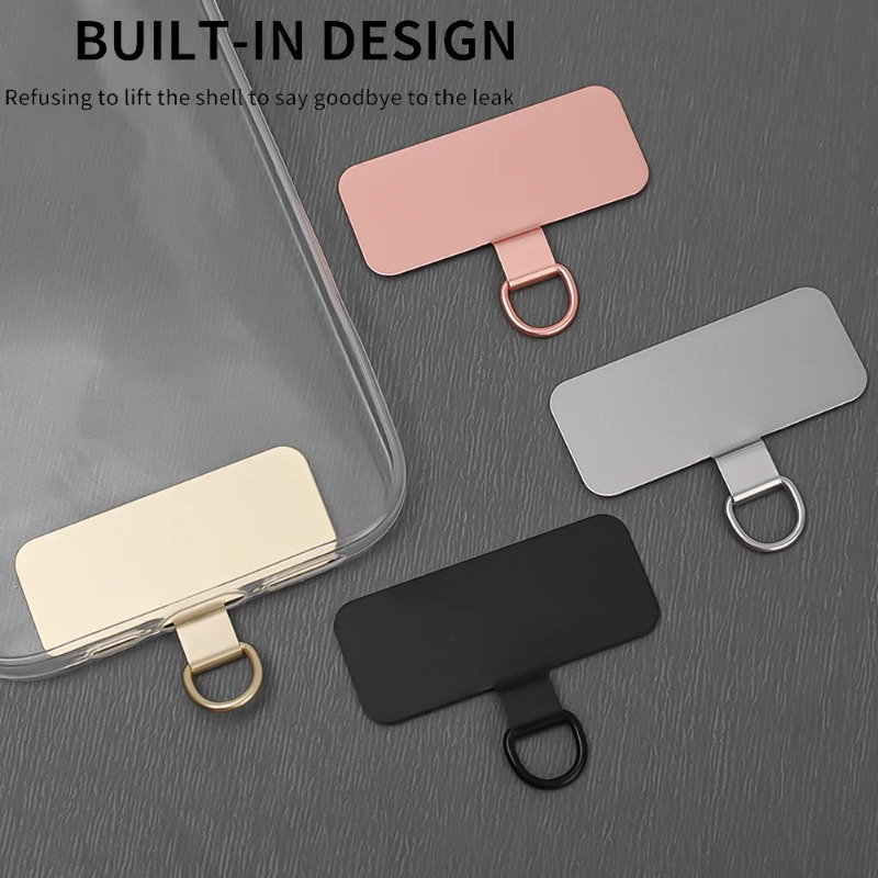 

4pcs/set Metal Phone Lanyard Patch Anti-lost Replacement Attachment Hanging Cord Tab Stainless Steel Cellphone Straps Cards