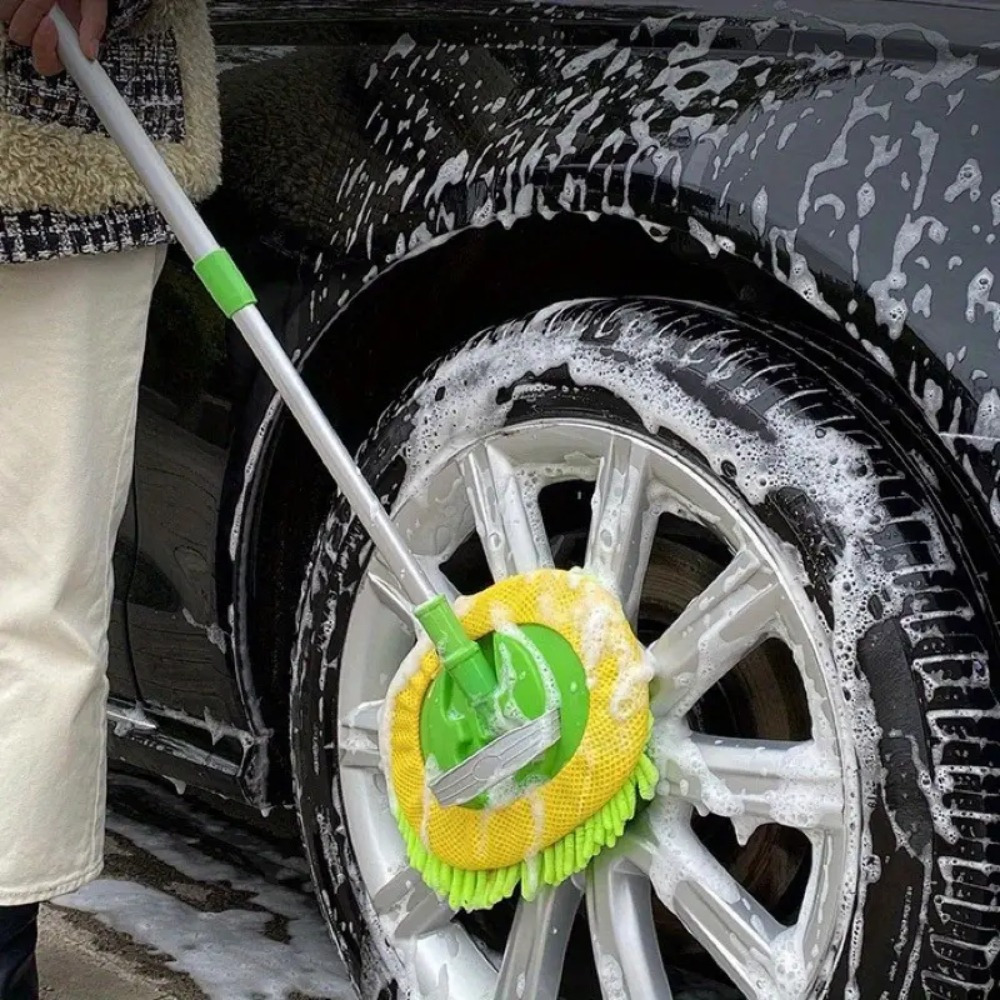 

Car Wash Brush Mop Kit With Long Handle - Scratch-free Cleaning Supplies For Car, Rv, And Truck Retractable Car Wash Mop