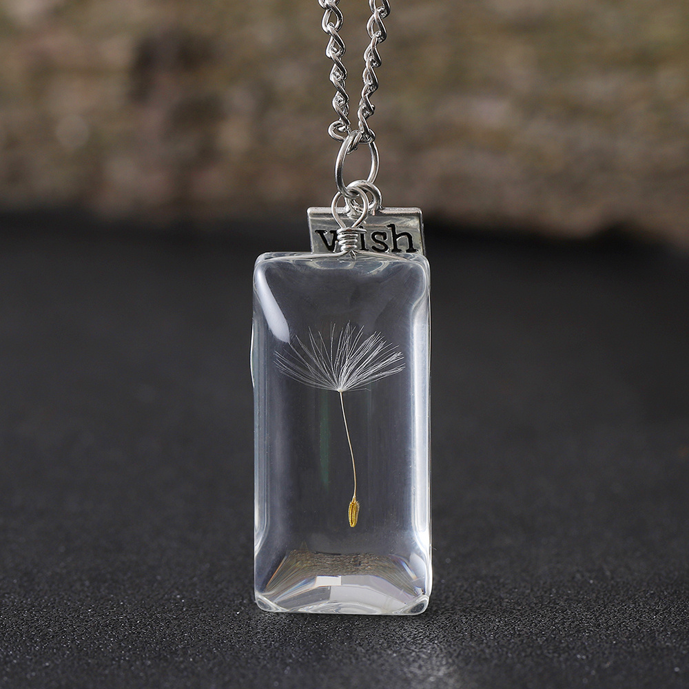 Women's Vintage Dandelion Wish Necklace — Terrarium Pendant