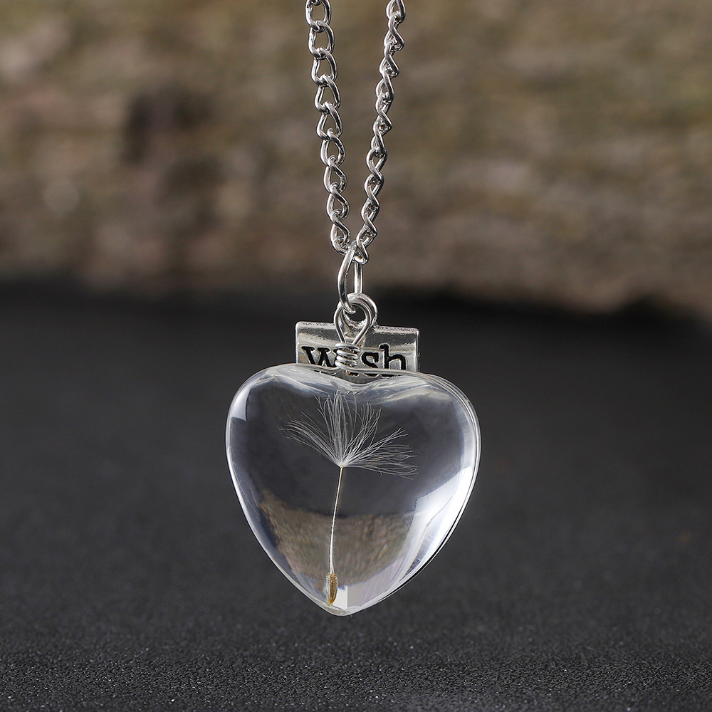 Women's Vintage Dandelion Wish Necklace — Terrarium Pendant