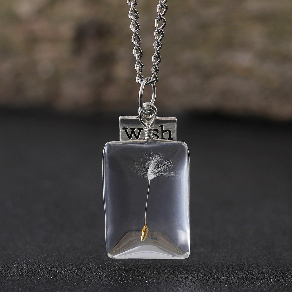Women's Vintage Dandelion Wish Necklace — Terrarium Pendant