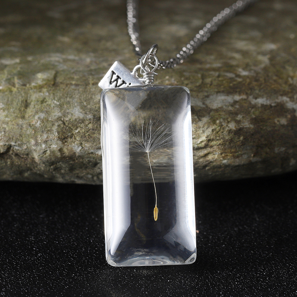 Women's Vintage Dandelion Wish Necklace — Terrarium Pendant