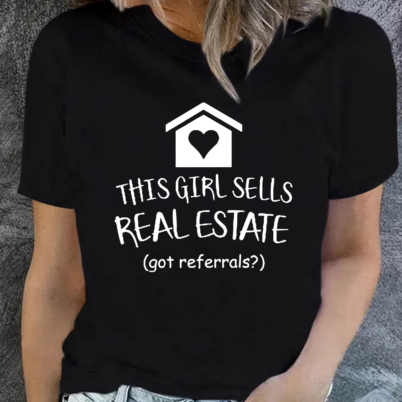 

Letter Print T-shirt, Short Sleeve Crew Neck Casual Top For Summer & Spring, Women's Clothing