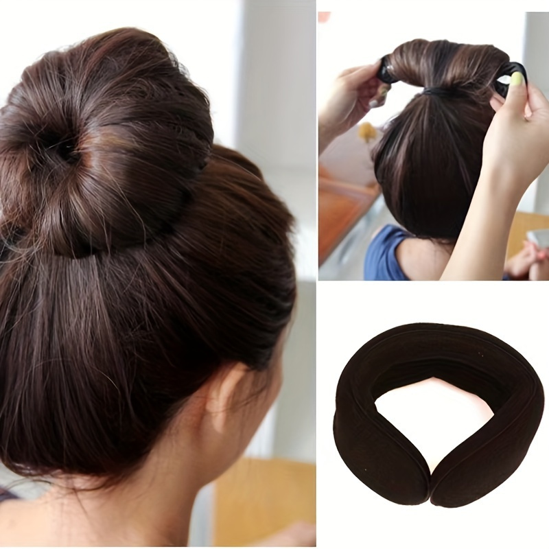 

2-pack Black Sponge Hair Bun Maker For Women, Easy Hair Styling Tools, Lazy Twist Hair Device, Fluffy Bun Hair Accessories For Creating Various Hairstyles