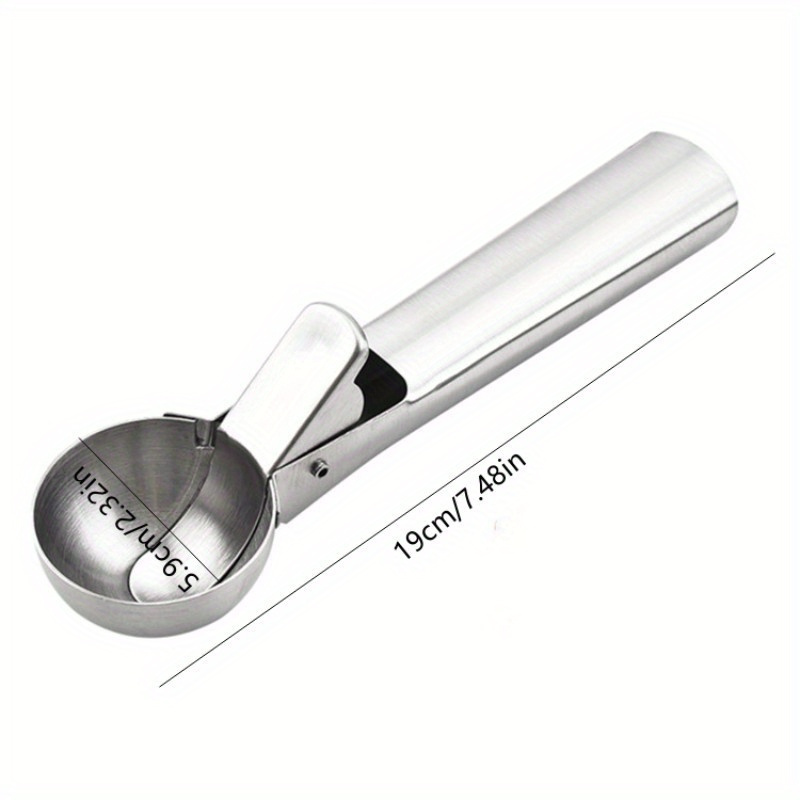 Heavy-Duty Stainless Steel Ice Cream Scoop with Trigger - Perfect for Sundaes & Gelatos, Dishwasher Safe, Comfort Grip
