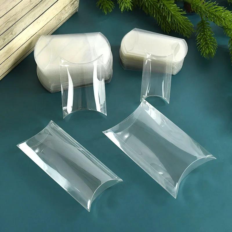 

10pcs, Transparent Pvc Pillow Shaped Candy Box Gift Packaging Boxes For Wedding Birthday Party Cookies Box Favors Decoration
