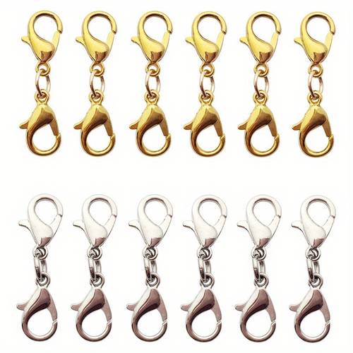 5pcs set double headed lobster clasp necklace clasp bracelet clasp necklace clasp alloy lobster clasp connecting clasp bracelet clasp making beads