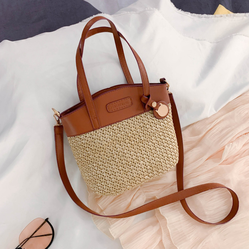 

Women's Stylish Casual Tote Bag | Woven Shoulder & Crossbody Purse | Versatile Beach Bucket Handbag