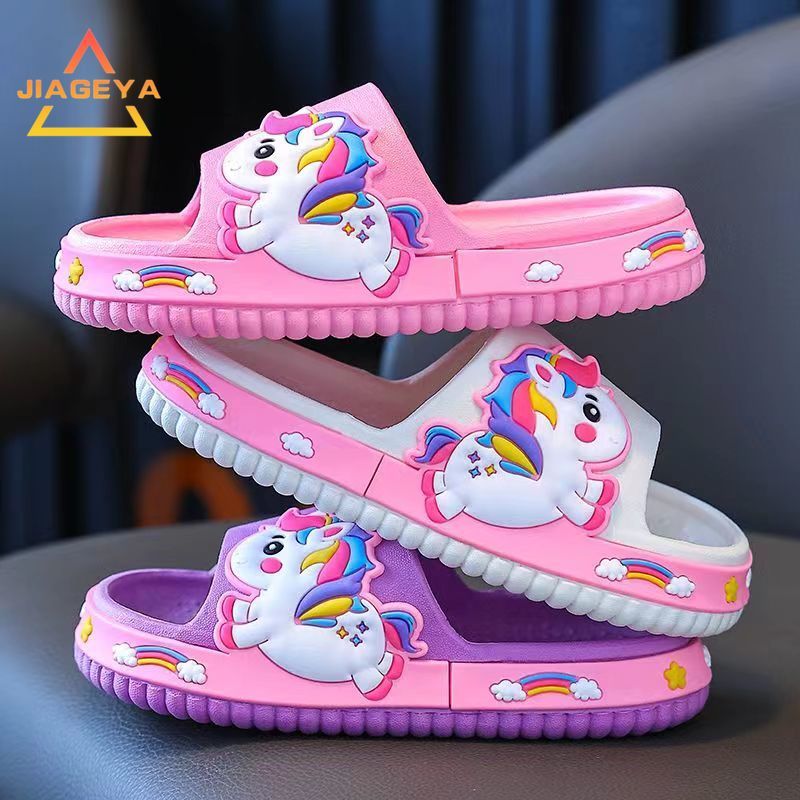 

Kids Summer Slippers, Unicorn Design, Non-slip Soft Sole, Indoor Bath Shower Sandals, Toddler To Sizes