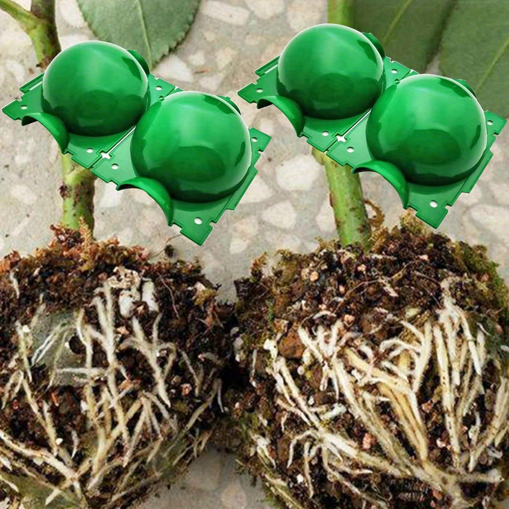 

10/20pcs, Reusable Plastic Plant High Pressure Propagation Balls, 2.99in Diameter Green Root Grafting Growing Boxes For Trees And Flowers, Garden Round Botany Root Controller With Secure Locks