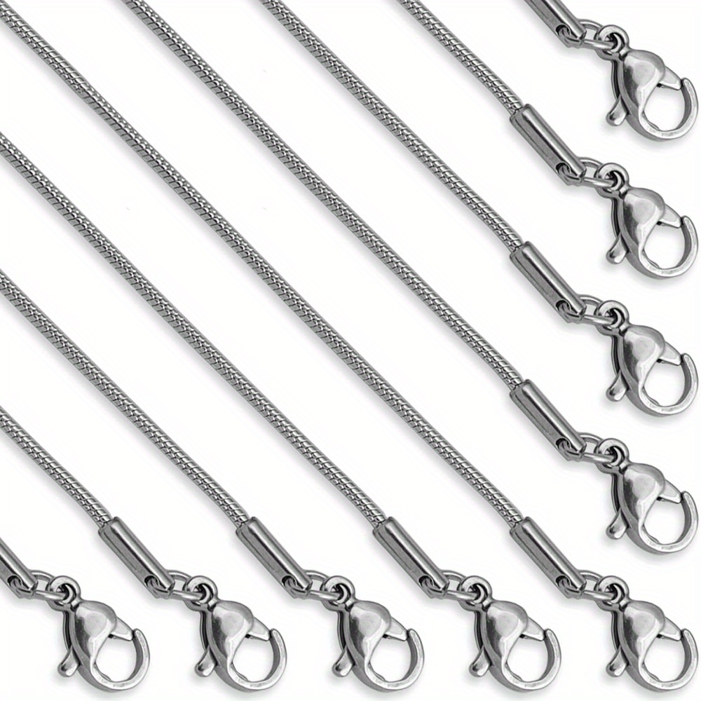 Image of Set Of 12 Stainless Steel Chains, Each 18 Inches Long 2mm Thick, Perfect For Jewelry Crafting