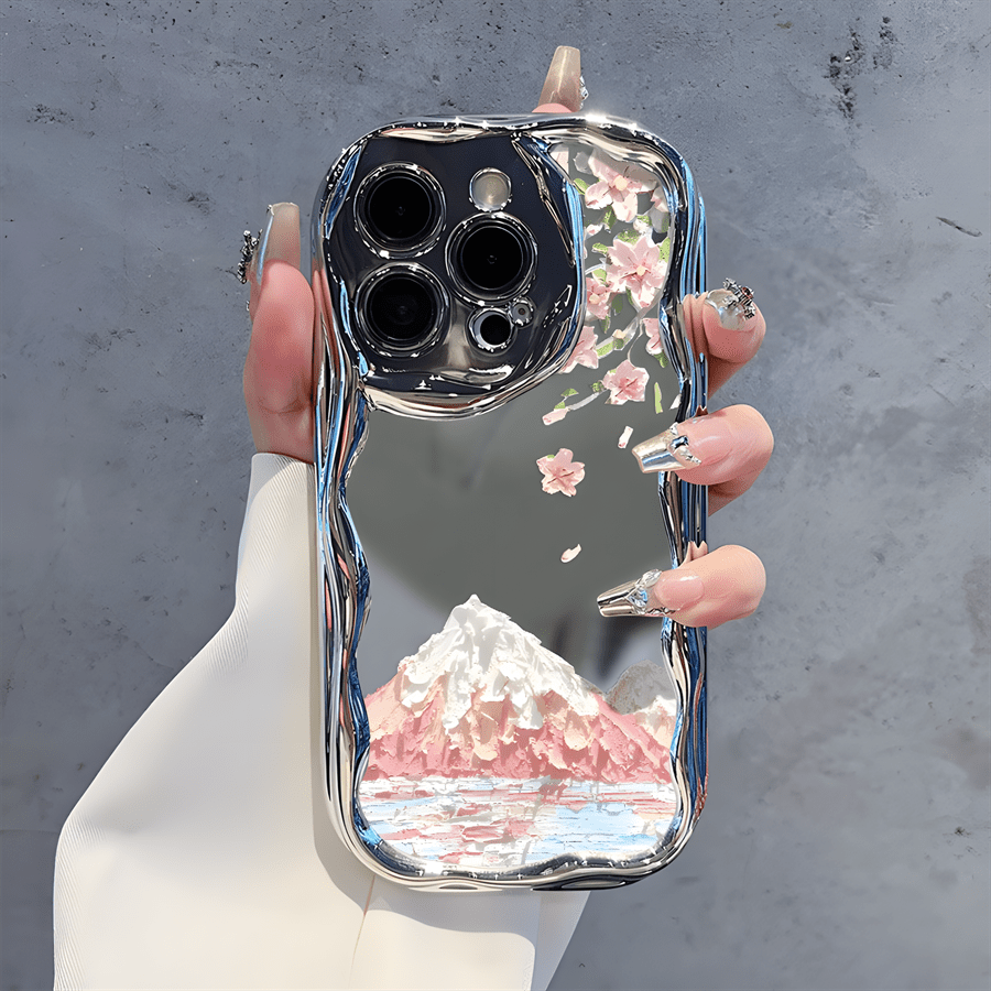 

Shockproof Clear Phone Case Compatible With 7/8/11/12/13/14/15/x/xr/xs/plus/pro/pro Max/se2 - Transparent Protective Cover With Mount Fuji & Cherry Blossoms Design