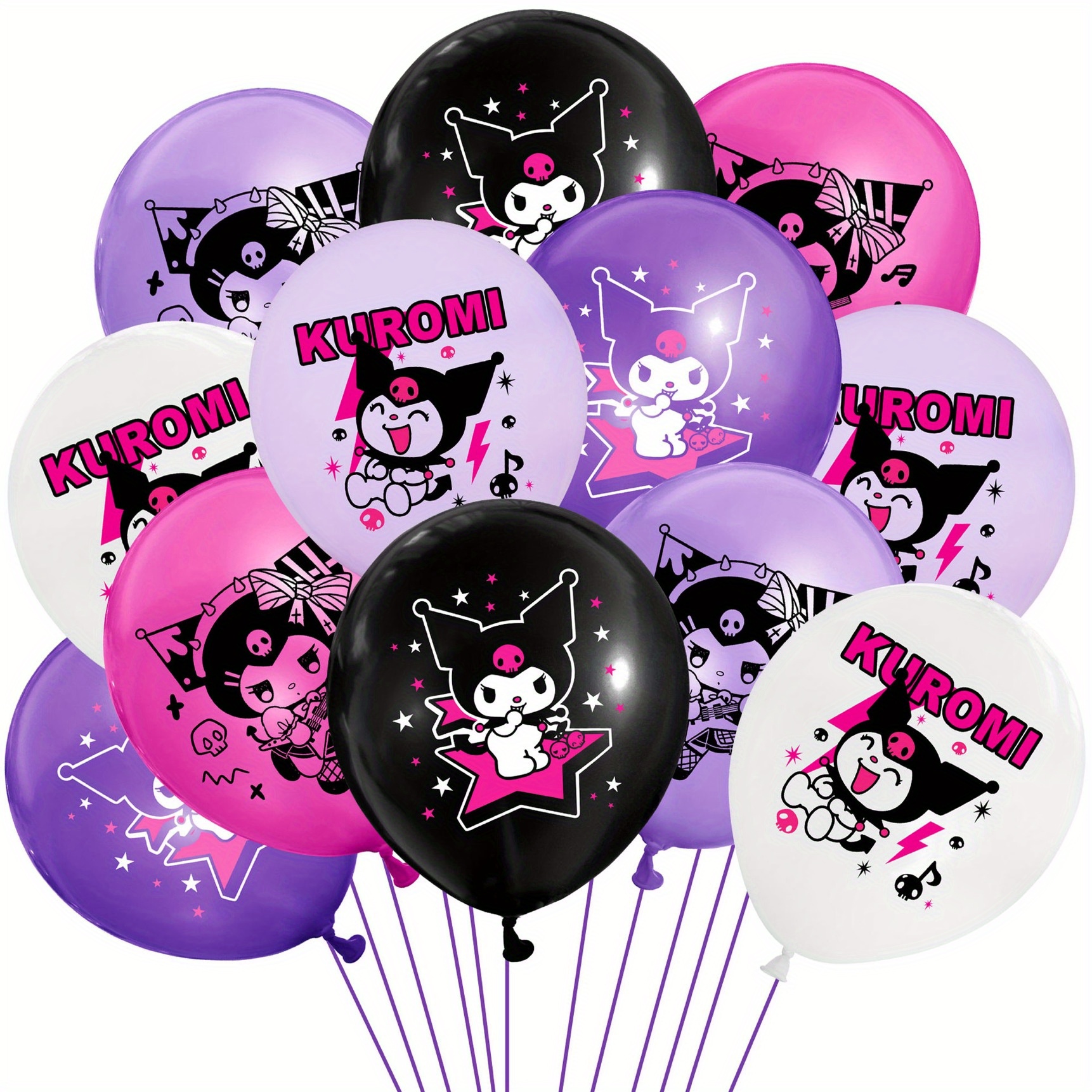 

Kuromi Balloons, Plastic Party Decoration Set With Cartoon Character Design For Birthday, Valentine's Day, And Wedding Celebrations