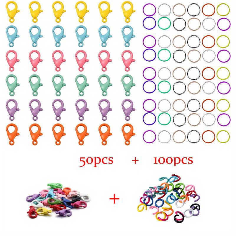 

Kit: 50pcs Mixed Zinc Alloy Clasps & 100pcs , : - For Bracelets & Necklaces