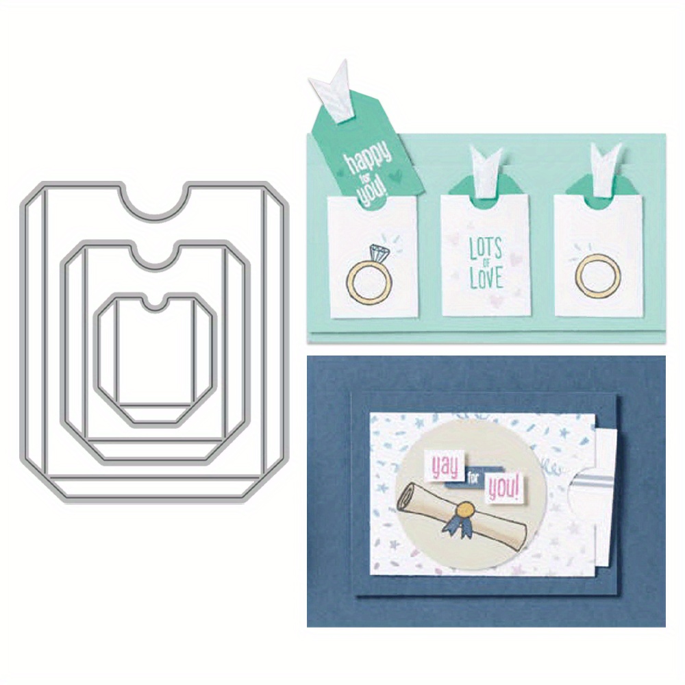 

Diy Scrapbooking Metal Cutting Dies Set - Pocket Thoughts Design For Card Making, Paper Crafts & Embossing - Perfect For Birthday, Thank You & Mother's Day Cards