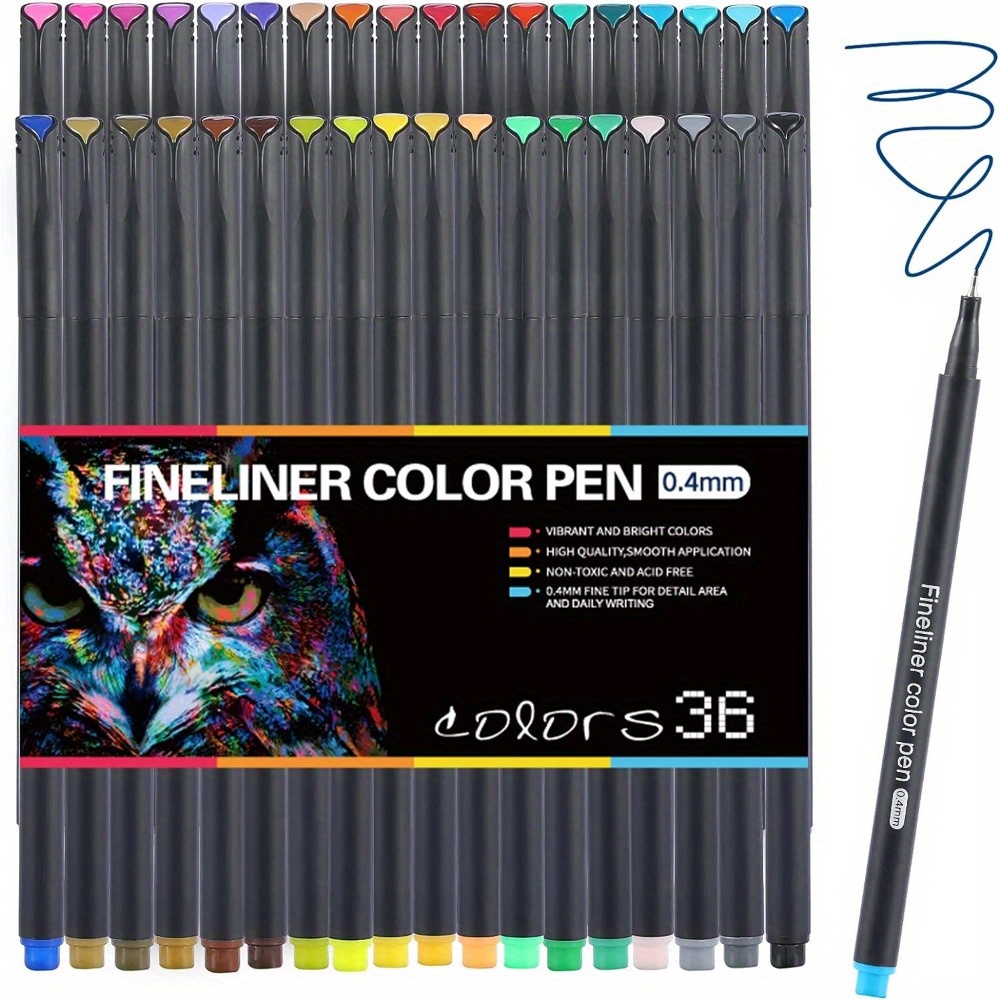 

Sipa Fine Tip Pens Set Of 12/24/36/48/60/100 - 0.4mm Felt Tip Fineliners, Pe Material, Vibrant Colors, Non-toxic, Ideal For Adult Coloring, Writing, Drawing, Teacher & Student Projects