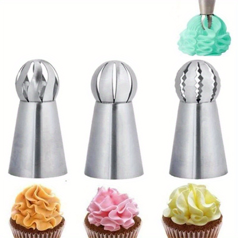 3pcs Stainless Steel Piping Tips Set for Cake Decoration