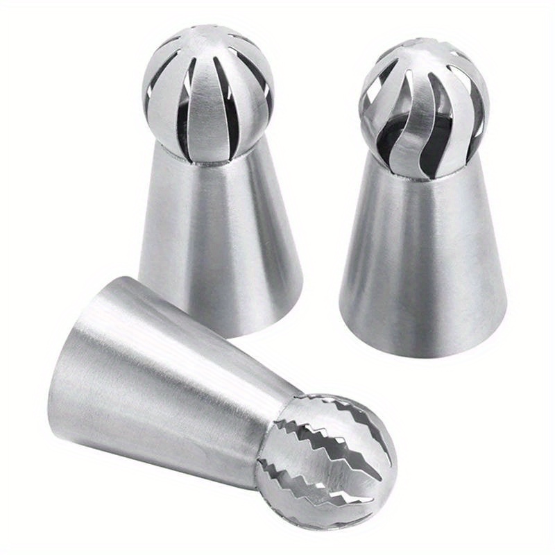 3pcs Stainless Steel Piping Tips Set for Cake Decoration