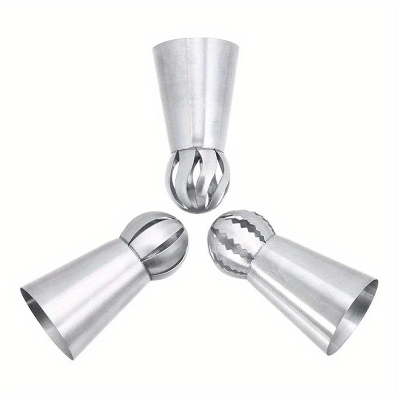 3pcs Stainless Steel Piping Tips Set for Cake Decoration