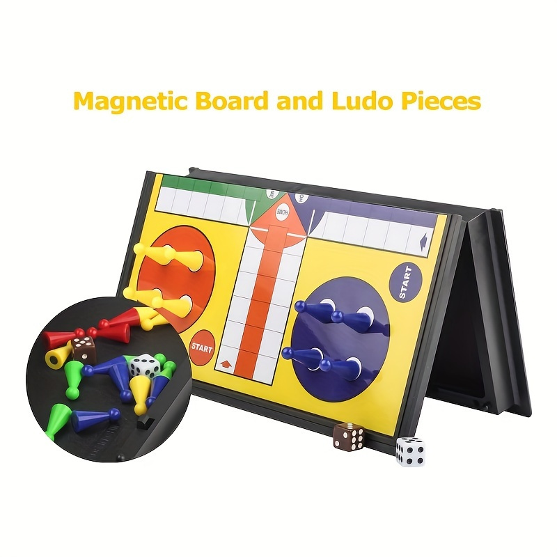 

1pc Magnetic Ludo Travel Board Game Set, Folding Design And Light-weight Gift (9.8 Inches)