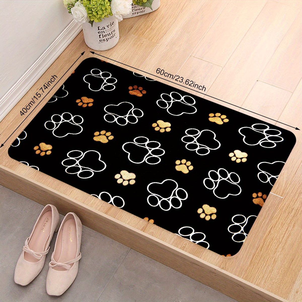 1pc cute cat paw print doormat polyester non slip entrance rug stain resistant quick dry mat for indoor outdoor use lightweight   fathers day mothers day graduation juneteenth   decor details 2