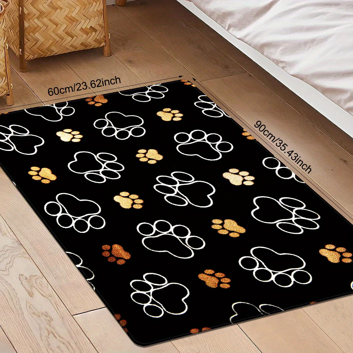 1pc cute cat paw print doormat polyester non slip entrance rug stain resistant quick dry mat for indoor outdoor use lightweight   fathers day mothers day graduation juneteenth   decor details 4