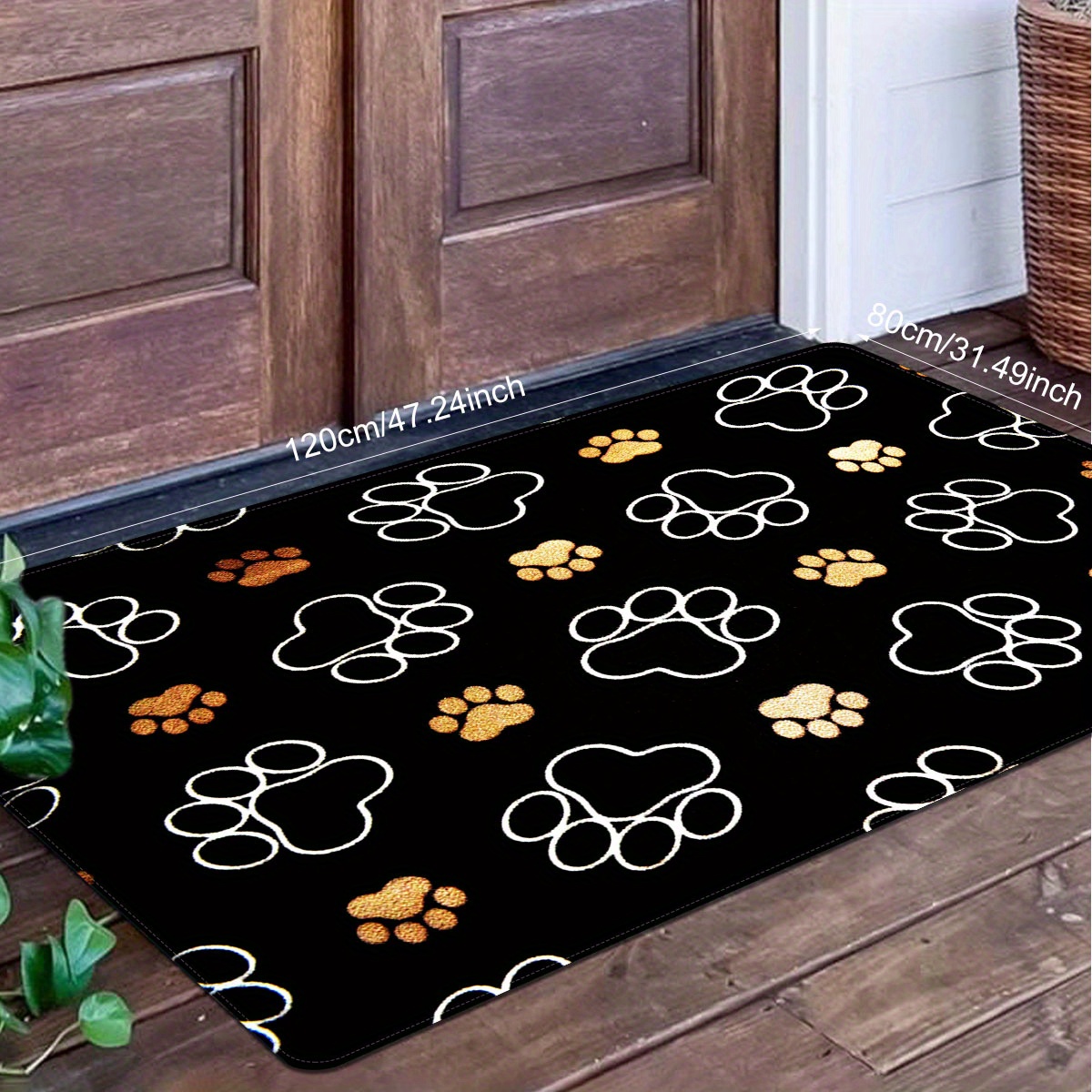 1pc cute cat paw print doormat polyester non slip entrance rug stain resistant quick dry mat for indoor outdoor use lightweight   fathers day mothers day graduation juneteenth   decor details 5