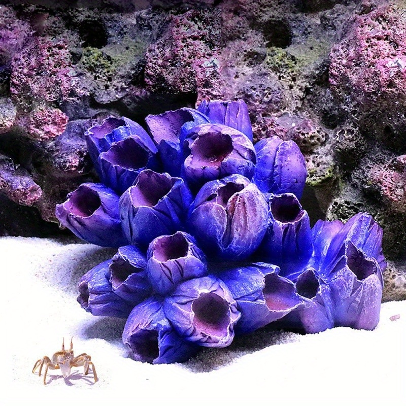 

Vibrant Purple Artificial - Non-toxic Resin Aquarium Decor, Easy-clean Fish Tank Ornament For Freshwater & Saltwater