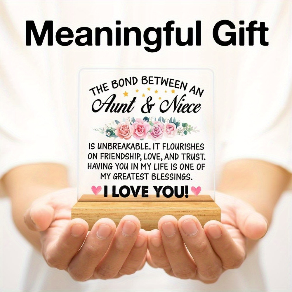 

Aunt And Niece Desk Plaque Wooden Stand - Appreciation For Aunt, Uncharged Frame