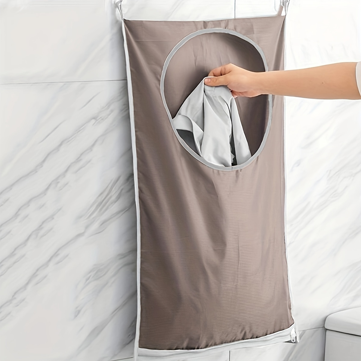 

Space-saving Hanging Laundry Hamper - 30.31" X 19.68" Fabric Storage Bag For Bathroom, Bedroom & Dorm Organization