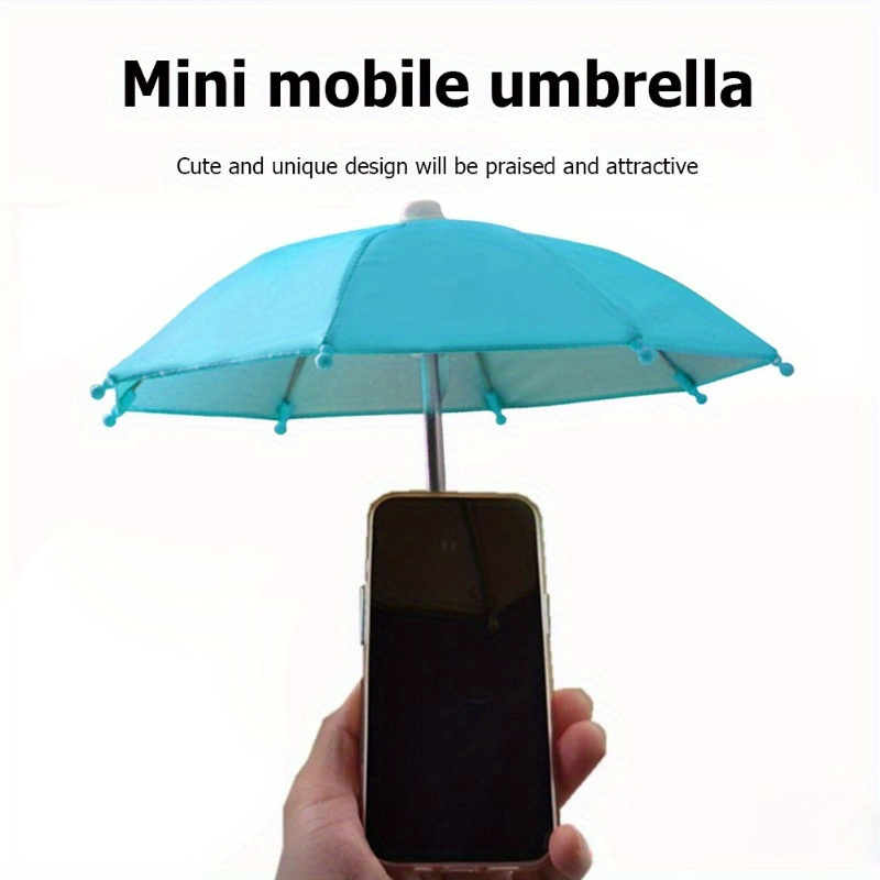 

Mini Detachable J Shaped Handle Phone Umbrella With Uv Protection, Portable Lightweight Casual Delicate Accessories
