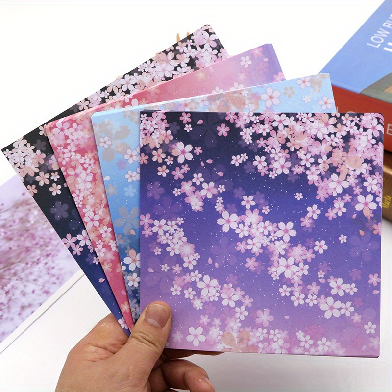 

60pcs Floral Origami Paper, 70gsm Square Sheets For Diy Crafts, Folding Cardstock, Gift Wrapping & Stationery