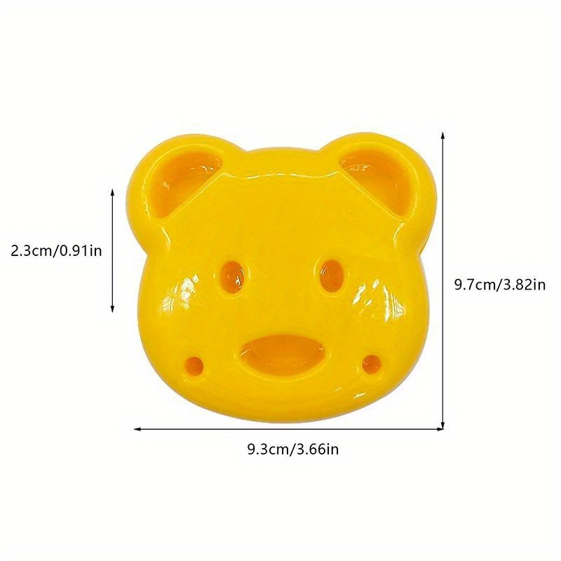 3pcs sandwich cutter set plastic bread knife with mini cartoon rabbit bear and car shapes for kids bento lunch mold details 2