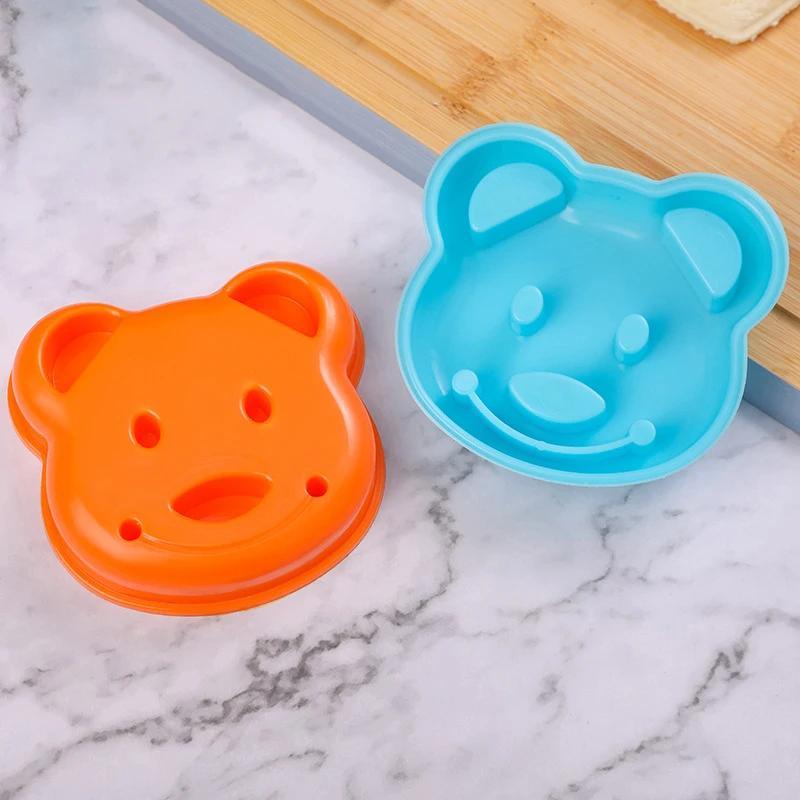 3pcs sandwich cutter set plastic bread knife with mini cartoon rabbit bear and car shapes for kids bento lunch mold details 5