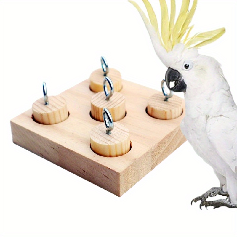 

Bird And Parrot Training Toy - 5-slot Wooden Platform For And Enrichment - 1 Set