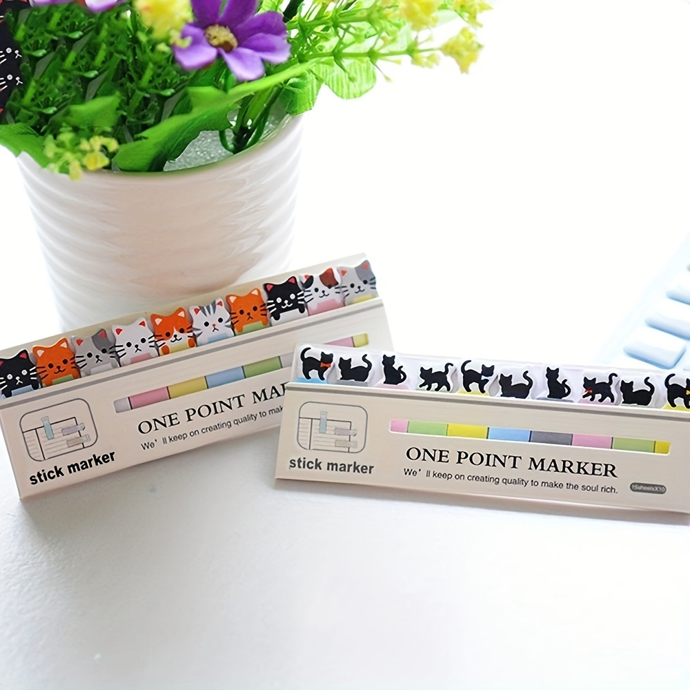 

1pc Cat-themed Office Organizers: Charming Memo Markers & Bookmarks - Bright, Fun & Stylish