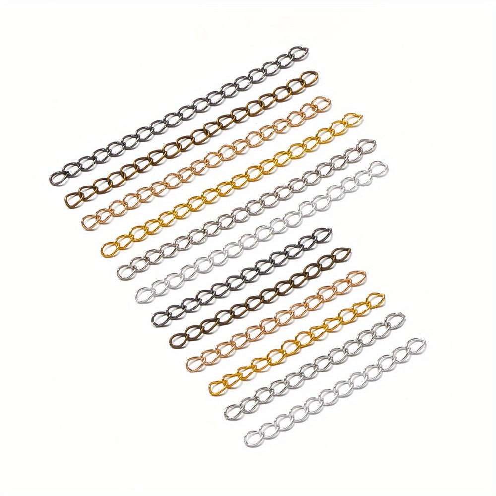 

100pcs Zinc Alloy Jewelry Making Chains - Diy Extension Tail Chains For Bracelets, Necklaces, And Earrings - Adjustable Length Links For Craft Projects