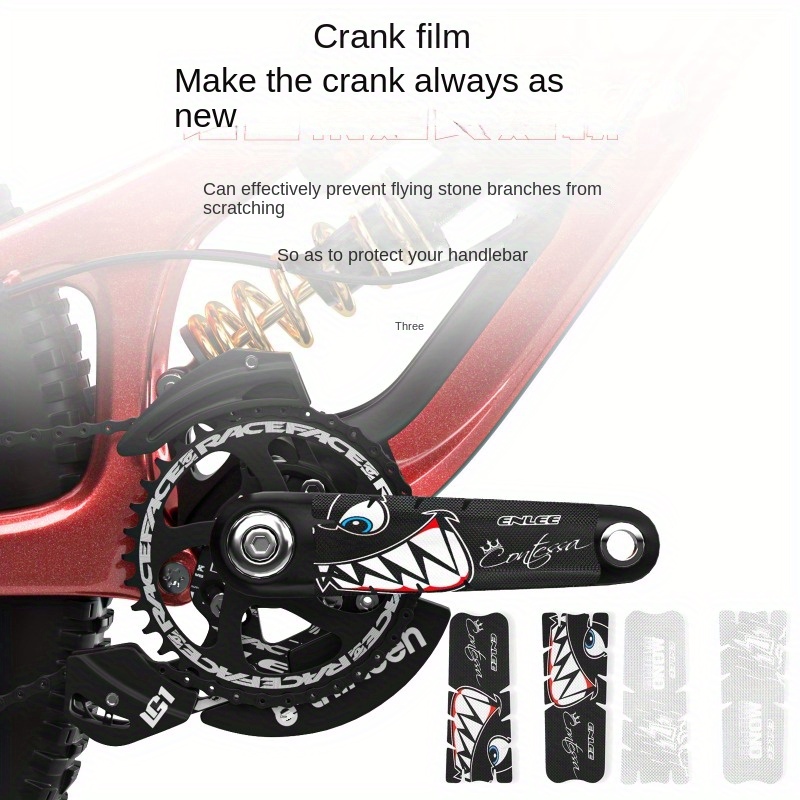 

Bike Crankset Protective Film, Durable Scratch-resistant Bicycle Crank Stickers, Universal Mountain & Road Bike Crank Arm Decoration