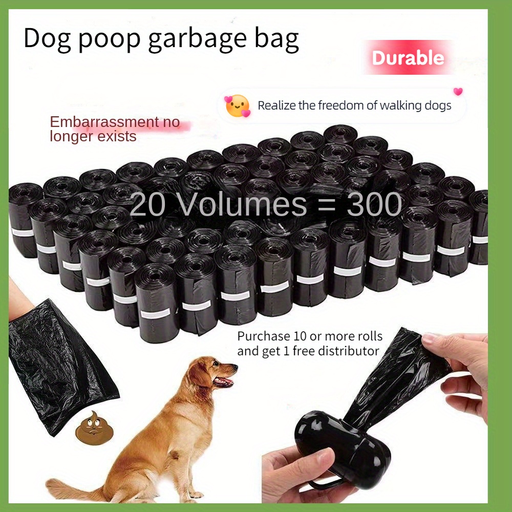 

Dog Poop Garbage Bags - Leak-proof Plastic Animal Waste Collection Bags With Large Capacity - Durable Pet Fecal Mini Trash Bags (20 Volumes = 300 Bags)
