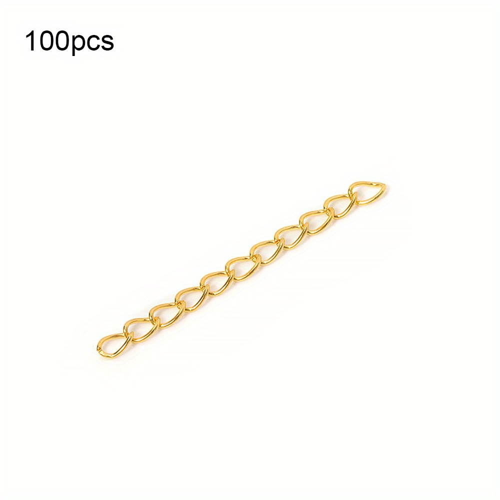 Image of 100pcs Extension Chain Ear Jewelry Tail Chain Lengthening Chain Adjustment Chain Jewelry Additions Tail Chain Materials Suitable For Necklace Making