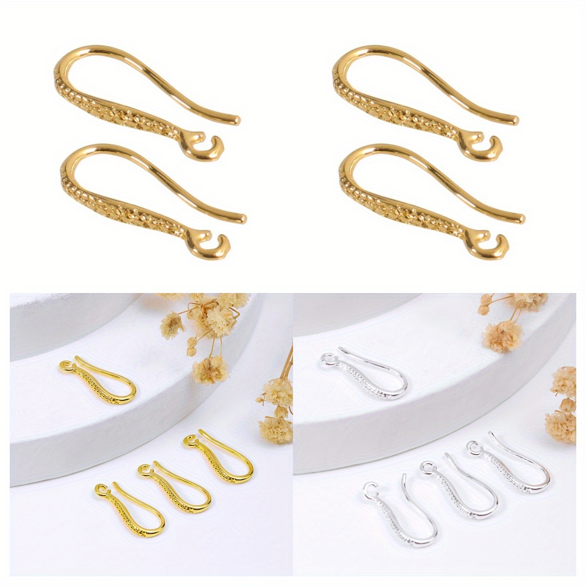 

10/20pcs Golden/silvery Semi-finished U-shaped Ear Hooks, Ideal Accessories For Earring Jewelry Making