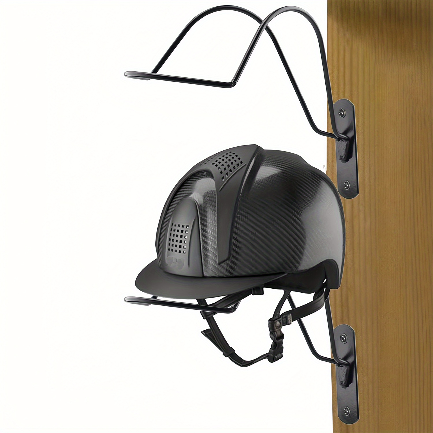 

2pcs Iron Alloy Equestrian Helmet Holder, Wall Mounted Multifunctional Rack For Horse Riding, Motorcycle, Bike, Baseball Helmets Storage - Compatible With Various Sports Helmets