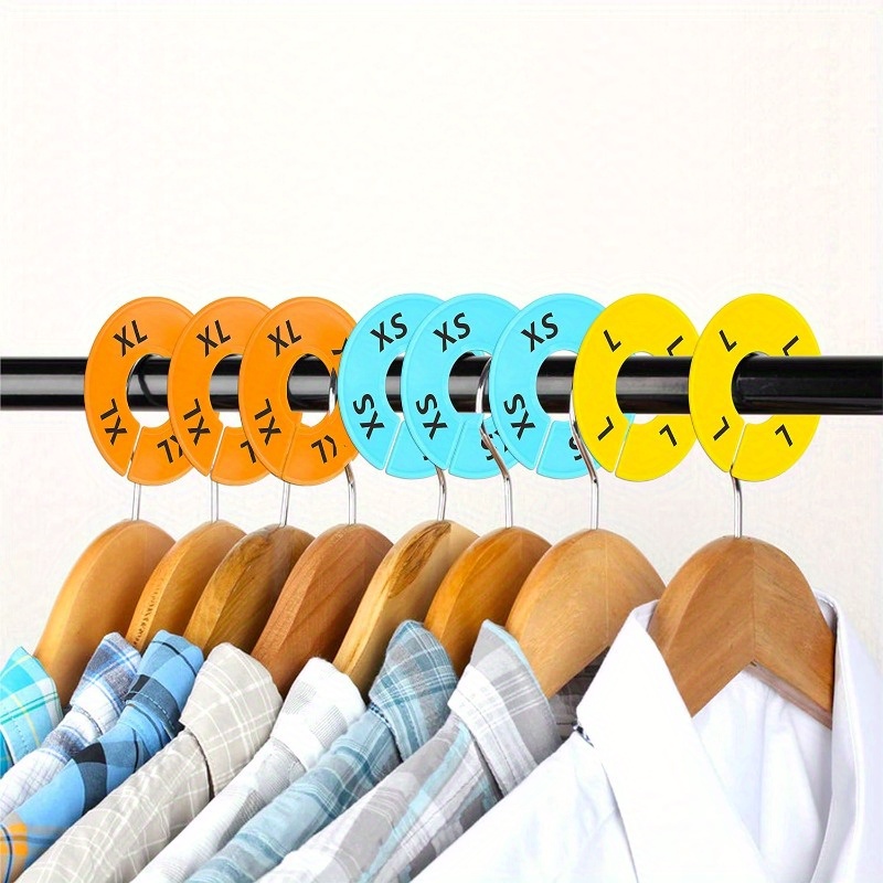 

Colorful Round Plastic Closet Dividers For Clothing Sizes - 8pcs Set, Ideal For Wardrobe Organization And Sorting In Brand Stores & Home Use
