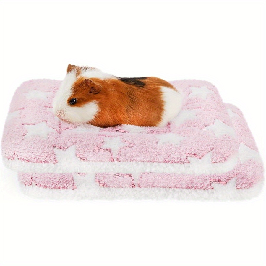 

2-pack Cotton-filled Warm Guinea Pig Bed Mat, Soft Fleece Washable Sleeping Pad For Small Animals - Perfect For Rabbit, Hamster, Rat, Hedgehog, Sugar Glider, Chinchilla