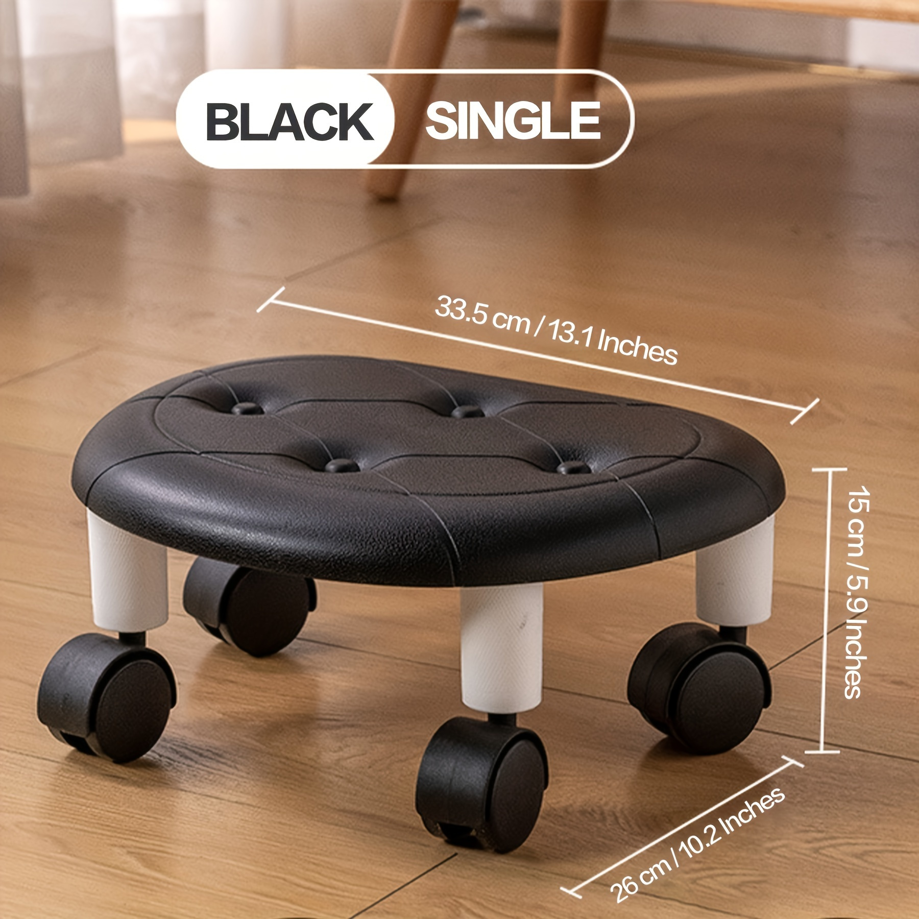 1pc Cofit Rolling Low Stool With Wheels - Stylish & Durable Plastic Footstool In White, , - Ideal For Entryway, Bath, - Shoe Changing & Organization, Small Stool For Bath